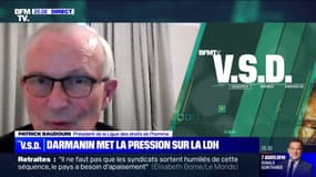 Critiques de Gérald Darmanin contre la Ligue des droits de l'Homme: "Est-ce qu'il veut nous bâillonner?", s'interroge Patrick Baudouin (président de la LDH)