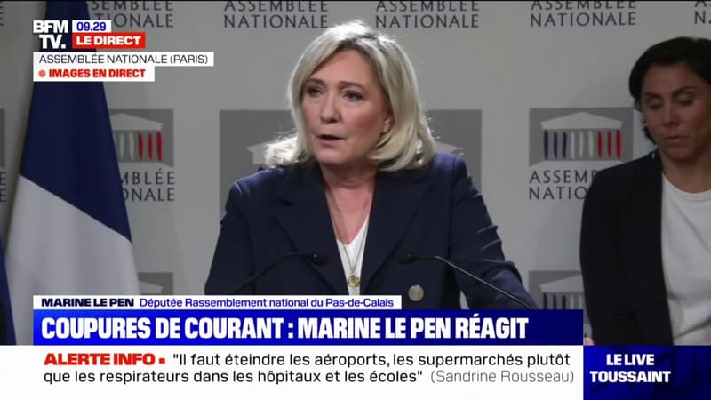 Possibles coupures d'électricité: Marine Le Pen dénonce 