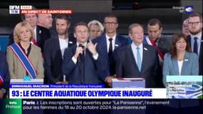 "Vive nos Jeux olympiques et paralympiques": Emmanuel Macron termine son discours d'inauguration du centre aquatique de Saint-Denis