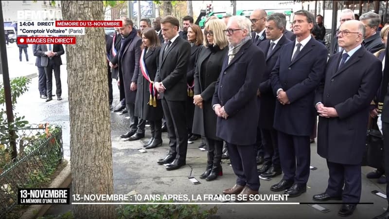 Commémorations du 13-Novembre: le recueillement devant la terrasse du Comptoir Voltaire