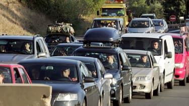 Embouteillages sur une autoroute française (illustration).