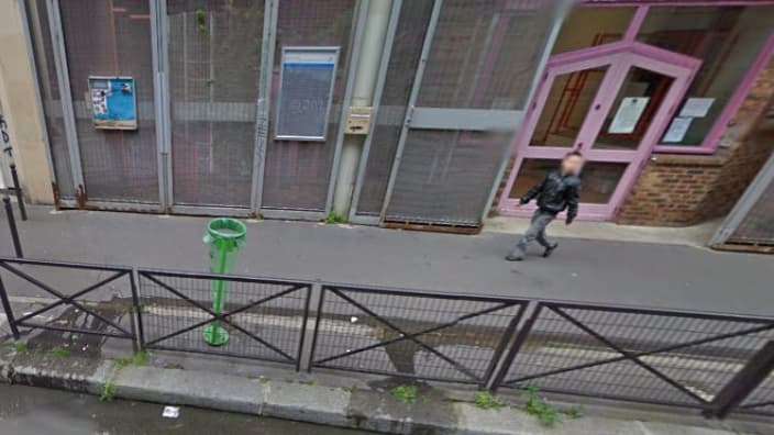 Façade de l'école maternelle où a été retrouvée de la cocaïne, rue de Fontarabie, dans le 20e arrondissement de Paris