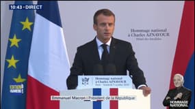 Macron: "Charles Aznavour est devenu naturellement l'un des visages de la France"