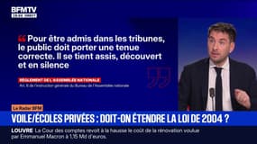 LE RADAR BFM - Jeunes filles voilées à l'Assemblée: que disent la loi de 2004 sur les signes religieux et le règlement de l'Assemblée nationale?