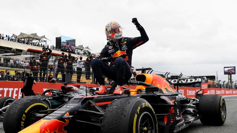 GP de France: la célébration clin d’oeil de Verstappen à Mbappé