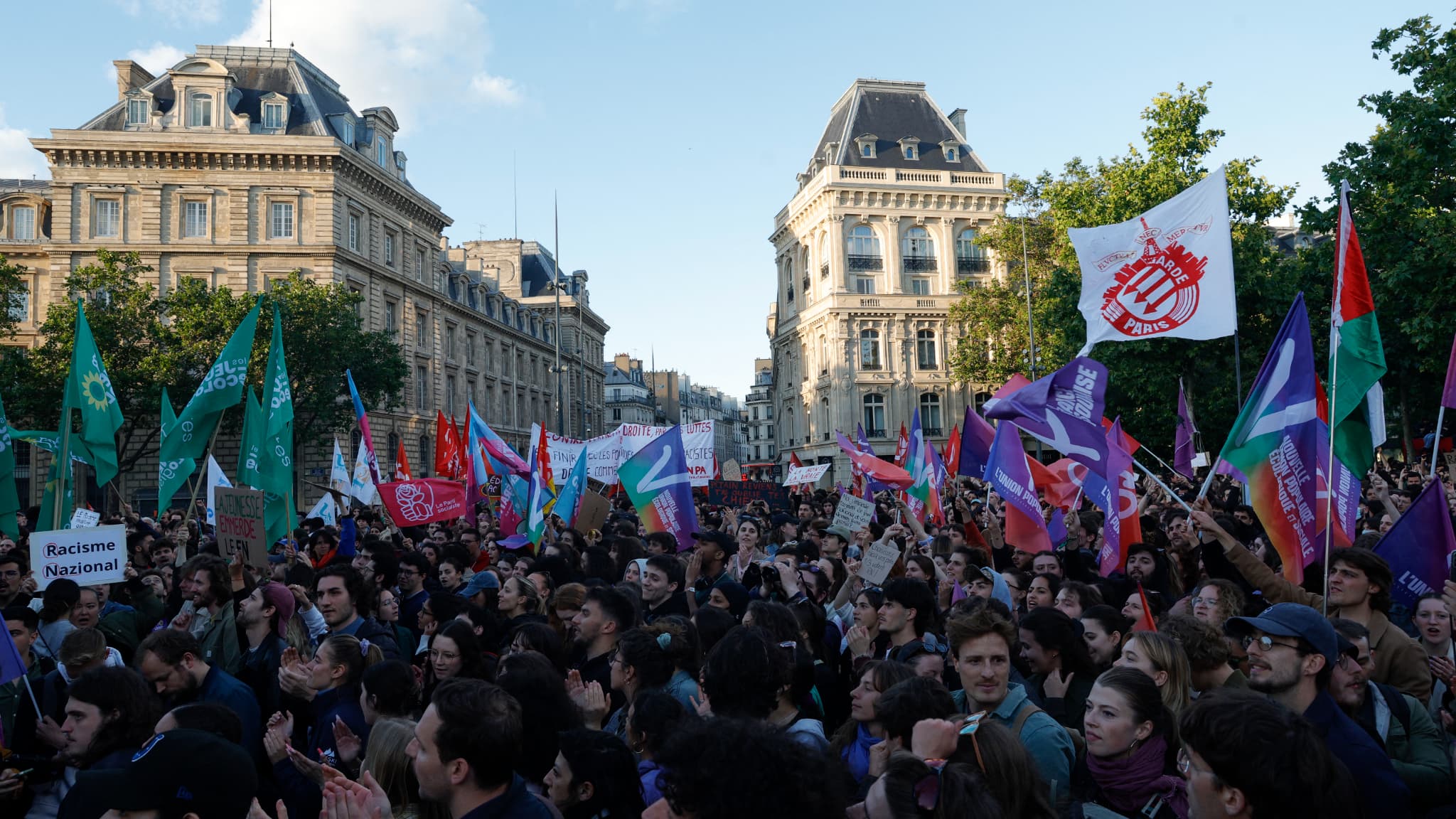 Rassemblement contre l'extrême droite à Paris, le 10 juin 2024.