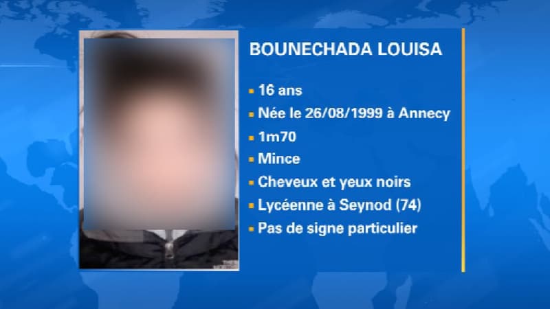 Louisa, l'une des deux lycéennes en fugue depuis vendredi, en rentrée chez elle, en Haute-Savoie. 