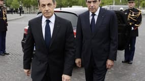 Nicolas Sarkozy et François Fillon lors d'un déplacement commun en 2012