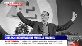 "Je pense que je suis comme tous les Français, on a perdu un grand homme", l'hommage de Mirelle Mathieu à Jacques Chirac