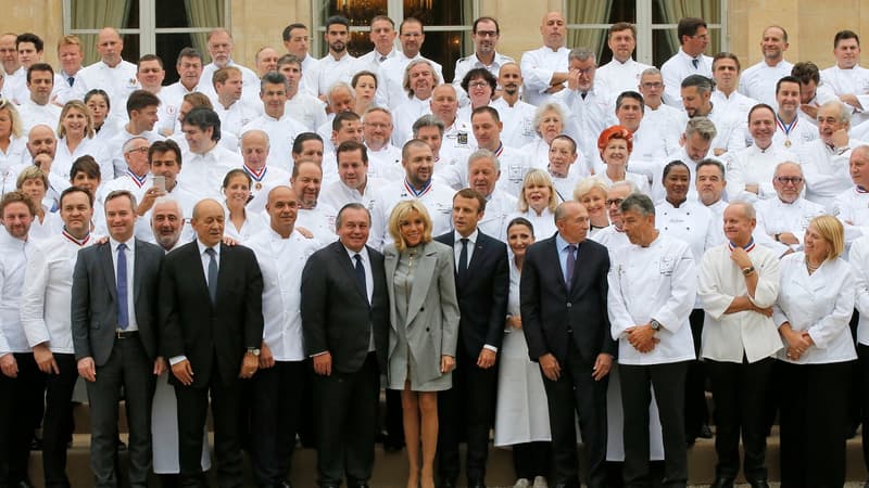 180 chefs étoilés ont été reçus à l'Elysée pour déjeuner mercredi 27 septembre.