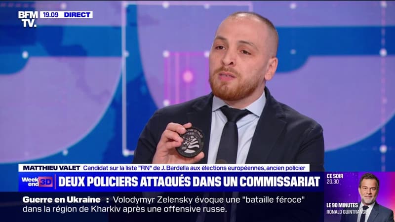 Policiers blessés à Paris: "Les policiers sont epprouvés mais restent dignes", affirme Matthieu Vallet, candidat RN aux élections européennes