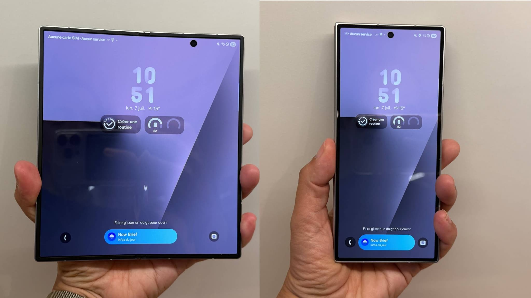Le Samsung Galaxy Z Fold 7 ouvert et replié Le Samsung Galaxy Z Fold 7 ouvert et replié