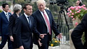 Emmanuel Macron et Donald Trump lors du sommet du G7 à Taormina, en Sicile, le 26 mai 2017.