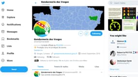 Copie d'écran compte Twitter Gendarmerie des Vosges.