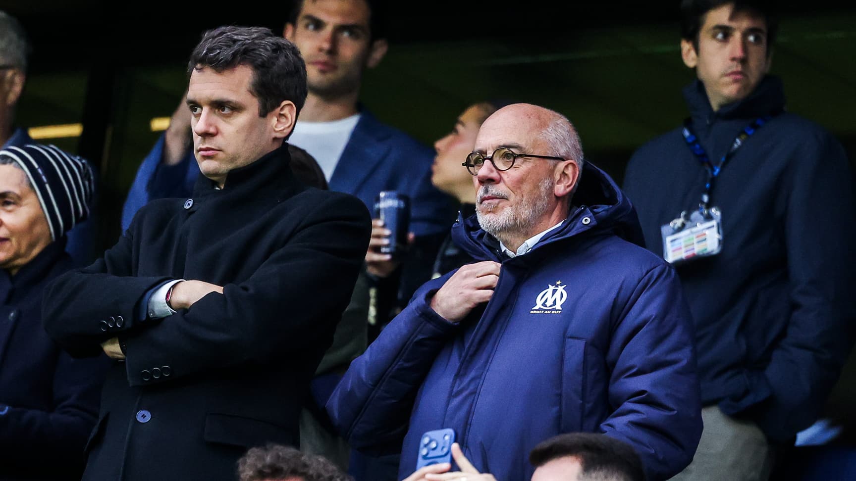 Responsables de l OM lors d un match de Ligue 1
