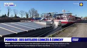 Inondations dans le Pas-de-Calais: des bateliers coincés à Cuinchy