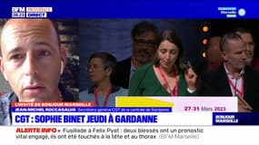 La secrétaire générale de la CGT, Sophie Binet en visite à Gardanne, ce jeudi