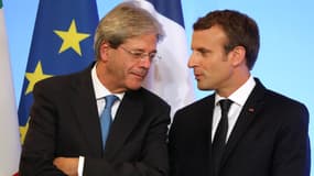 Le Premier ministre italien Paolo Gentiloni et le président français Emmanuel Macron.