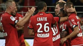 Le Dijon FCO lors de sa victoire face à Montpellier le 26 août 2017 au stade Gaston Gérard