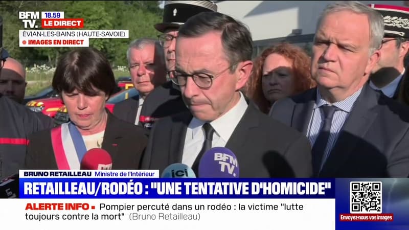 Pompier percuté: le ministre de l'Intérieur Bruno Retailleau évoque une 