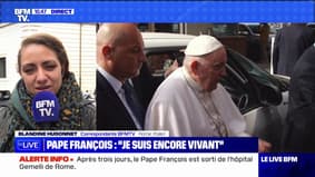 "I'm still alive"jokes the pope when he leaves the hospital