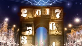 Un spectacle de projections de lumières sur l'Arc de triomphe marquera le passage à 2017.
