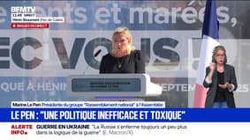 Il faut "renouer avec des dirigeants politiques qui assument leurs erreurs", estime Marine Le Pen