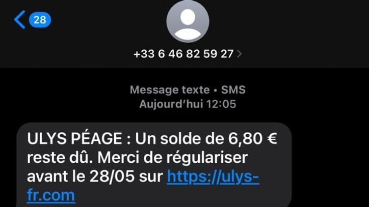 Le fraudeur se fait passer pour Ulys et demande de régler un montant.