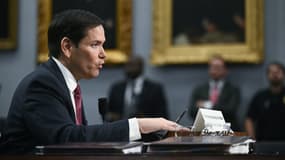 Le secrétaire d'État américain Marco Rubio devant une sous-commission de la Chambre sur la sécurité nationale, sur Capitol Hill à Washington, DC, le 21 mai 2025.