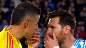 L'échange houleux entre Lionel Messi et James Rodriguez après le match Argentine-Colombie (1-1, qualifs Coupe du monde 2026), le 10 juin 2025