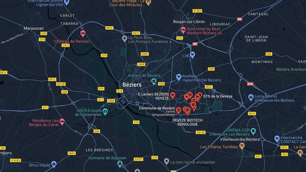 Emplacement du quartier La Devèze à Beziers où une personne a été tuée par balle mardi 29 août.