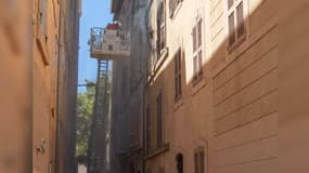 Un incendie dans le secteur de Belsunce à Marseille en août 2022. 