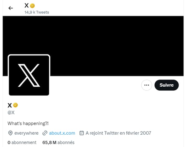 Sur le réseau social, le compte officiel de l'entreprise a perdu son nom d'utilisateur "@Twitter" et a été renommé X.