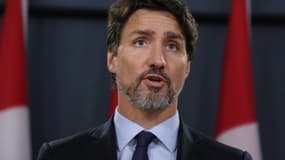 Justin Trudeau lors d'une conférence de presse, le 17 janvier 2020 
