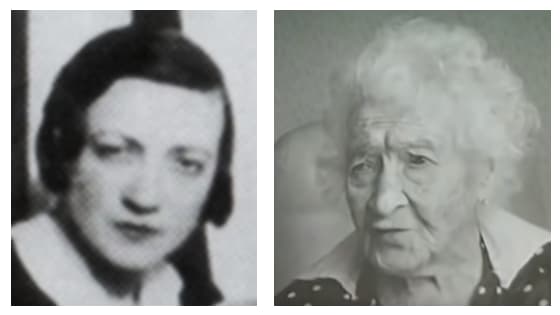 La jeune Yvonne à gauche, et Jeanne Calment âgée à droite La jeune Yvonne à gauche, et Jeanne Calment âgée à droite