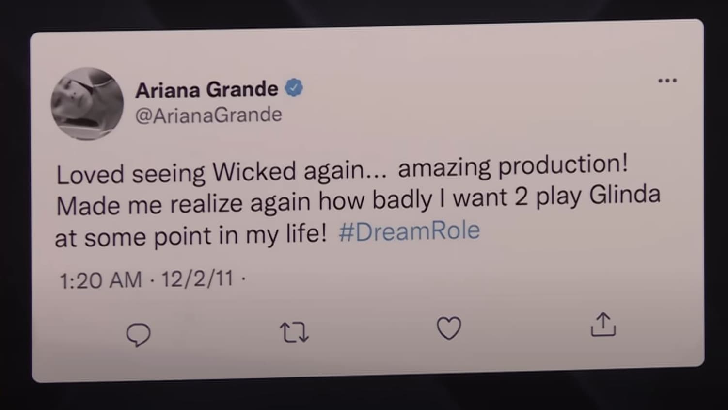 Le tweet prophétique d'Ariana Grande