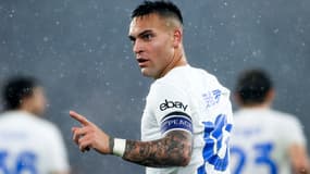 L'attaquant argentin Lautaro Martinez avec l'Inter Milan contre la Roma, le 10 février 2024