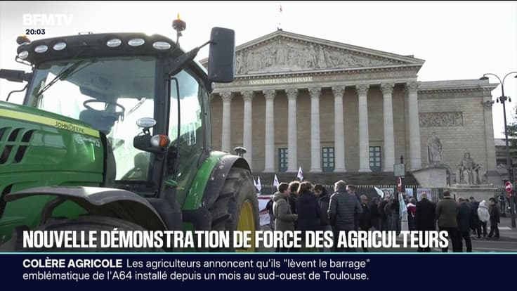 Des centaines d'agriculteurs se sont mobilisés toute la journée devant l'Assemblée 