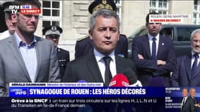 Synagogue de Rouen: Gérald Darmanin "salue le travail et le courage" des policiers et des pompiers
