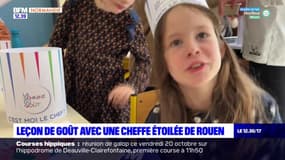 Rouen: les élèves suivent une leçon de goût avec une cheffe étoilée