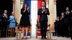 Anne Hidalgo, maire de Paris et Emmanuel Macron, président de la République