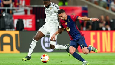 Antonio Rüdiger et Ferran Torres lors de Barça-Real le 26 avril 2025