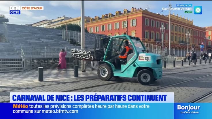 Carnaval de Nice : Les gradins viennent d'être installés !