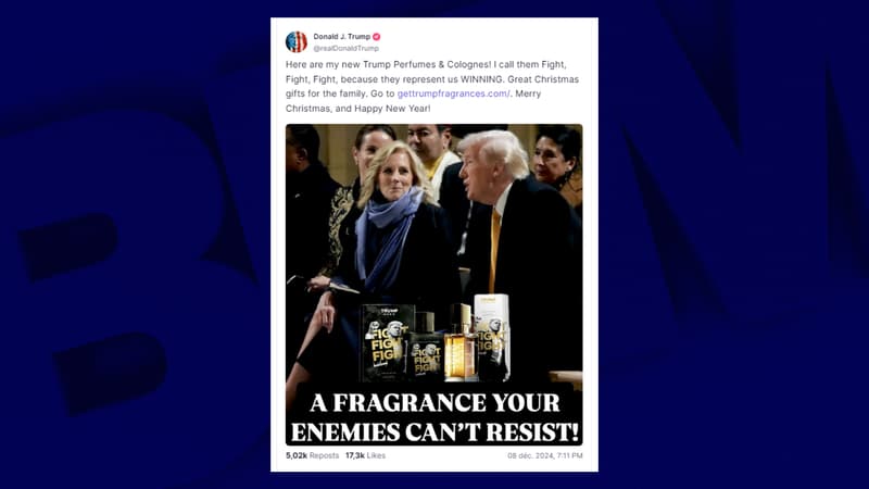 Notre-Dame de Paris: Donald Trump détourne une photo de lui et Jill Biden pour vendre ses parfums