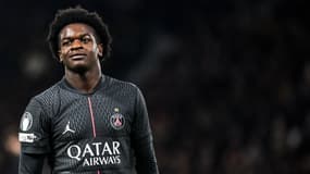 Quentin NDJANTOU lors de PSG-Tottenham, le 26/11/2025