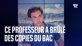 Ce professeur d'anglais a brûlé des copies du bac devant son lycée, il explique son geste sur BFMTV