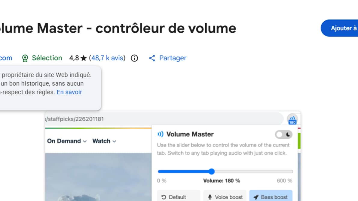 Une extension vérifiée sur le Chrome Web Store