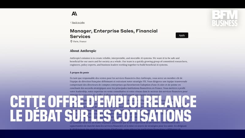 Cette offre d'emploi relance le débat sur les cotisations