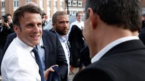 Emmanuel Macron, en déplacement à Denain