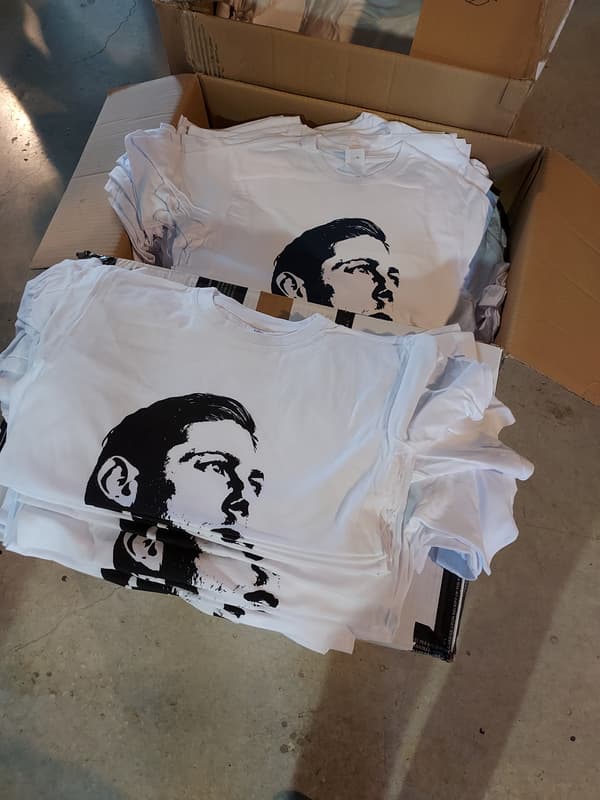 Shirts bearing the image of Emiliano Sala